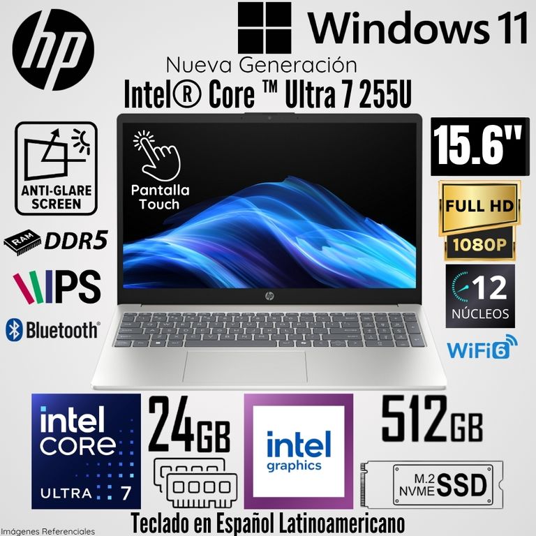 Laptop 15-FD2384LA Intel Core Ultra 7 255U 24GB RAM 512GB SSD 15.6" FHD Táctil - Dorado Cálido
