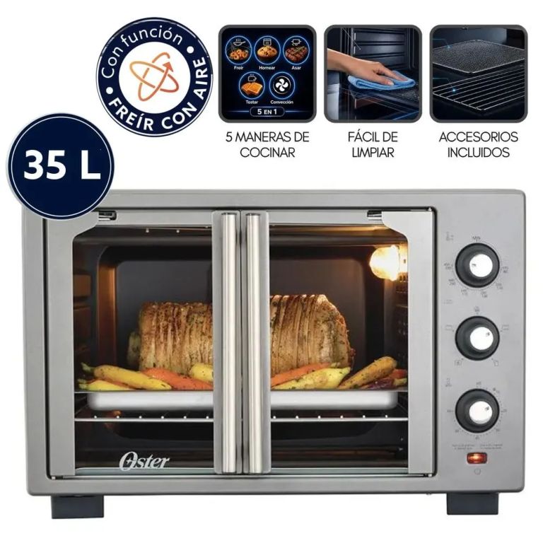 Horno con Freidora de Aire 35 Litros TSSTTV35FDMAFNS-053 con Puertas francesas