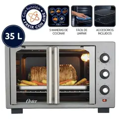 OSTER - Horno con Freidora de Aire 35 Litros TSSTTV35FDMAFNS-053 con Puertas francesas