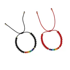 ESPIRAL ROJO - Duo Pulseras 7 Chakras - Acrílico