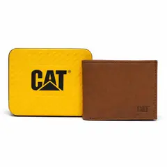 Caterpillar - BILLETERA HOMBRE CUERO MARRON