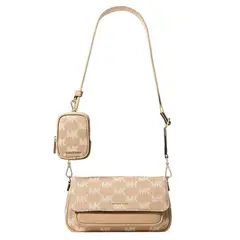 MICHAEL KORS - CARTERA MINI CROSSBODY DENIM BEIGE MONOGRAFIADA