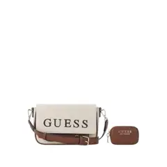GUESS - CARTERA CROSSBODY BEIGE CON MARRON GELBER