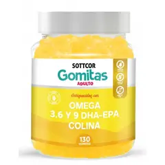 GENERICO - Sottcor Gomitas Omega 3, 6 y 9 Adultos - 130 Gomitas Naranja