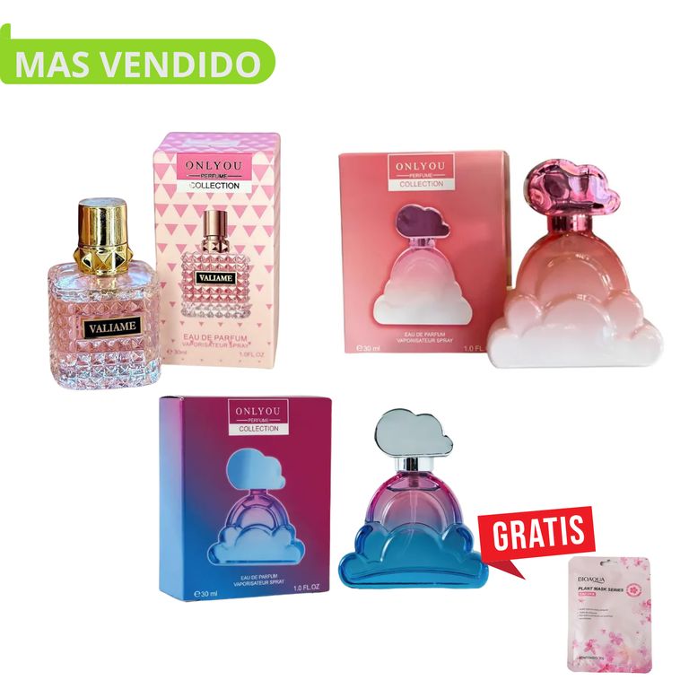 Set 3 Mini Perfumes Dulces 30ml Mujer