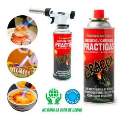 DRAGON - Cartucho de Gas Butano Marca 485ml Cartucho para Cocinillas de camping y Sopletes de Cocina