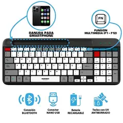 MICRON - TECLADO MICRONICS BLUETOOTH RECARGABLE INALAMBRICO ESPAÑOL K600-3M
