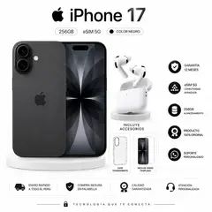 APPLE - IPHONE 17 256GB ESIM 5G COLOR NEGRO + REGALO GRATIS + CASE + MICA