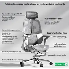 GENERICO - SILLA ERGONOMICA GENESIS PREMIUM GRIS