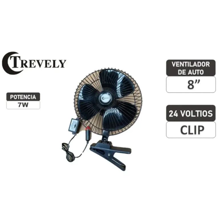 Ventilador para Camión Oscilante 24V CT-802 8 Negro