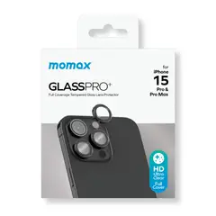 MOMAX - Protector Lente Glass Pro+ iPhone 15 Pro/15 Pro Max - Color Negro