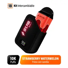 GENERICO - Life Pod Eco II Vape Intercambiable Kit - 10000 Puffs - Fresa con Sandía
