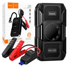 HOCO - Arrancador De Batería QS6 Con Inflador Portátil, Power Bank Y Linterna De Emergencia 150 PSI