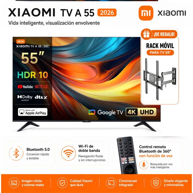 Televisor 55 UHD 4K 2026 L55MB-APH + RACK para TV 55