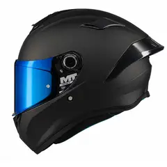 MT HELMETS - CASCO INTEGRAL MT TARGO S PURE NEGRO MATE VISOR AZUL IRIDIUM CERT. ECE 22-06