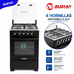 MIRAY - Cocina a Gas IRIS PLUS 4 Hornillas