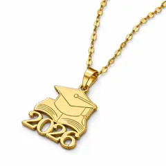 GENERICO - Collar de Graduación 2026 Unisex – Dije de Birrete en Acero Inoxidable de Alta Calidad