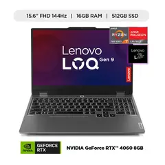 LENOVO - LAPTOP LOQ 15ARP9 AMD RYZEN 7 7435HS 16GB 512GB SSD 8GB RTX 4060 15.6 FHD WIN 11