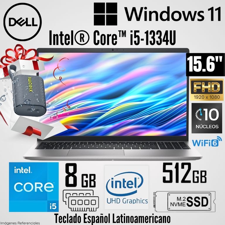 Laptop DC15250 Intel Core i5-1334U 8GB RAM 512GB SSD 15.6" FHD 120 Hz - KD9XK + Regalo