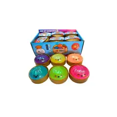 GENERICO - Juguete Kawaii Sensorial Squishy Dumpling 10 cm diametro aprox y vaporera aleatorio fosforescente