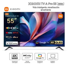 XIAOMI - Televisor Smart TV A PRO 55'' QLED UHD 4K GoogleTV 2026