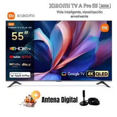 XIAOMI - Televisor Smart TV A PRO 55'' QLED UHD 4K GoogleTV 2026 + Antena Digital