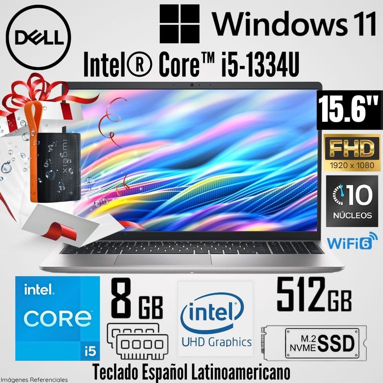 Laptop DC15250 Intel Core i5-1334U 8GB RAM 512GB SSD 15.6" FHD 120 Hz KD9XK + Regalo