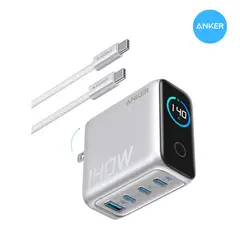 Anker - Cargador 140W GaN 4N1 PD 3.1 para iPhone 18, Galaxy S26, MacBook B2697