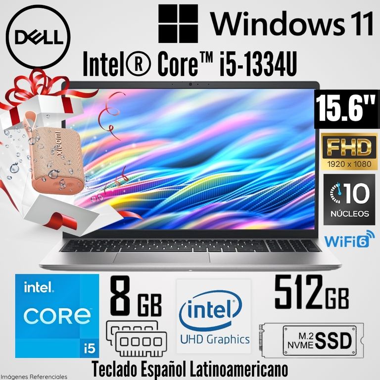 Laptop DC15250 Intel Core i5-1334U 8GB RAM 512GB SSD 15.6" FHD 120 Hz KD9XK + Regalo