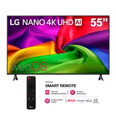 LG - Televisor 55 Smart Nano UHD 4K 55NU800BPSB con Magic Remoto - Negro