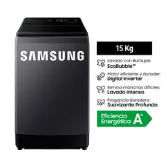 SAMSUNG - Lavadora Automática Carga Superior 15KG WA40F15E4C - Gris