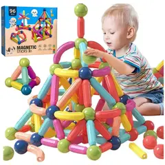 GENERICO - Bloques magnéticos educativo 96 pcs de construcción con diseño