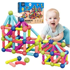 GENERICO - Bloques magnéticos educativo 120 pcs de construcción con diseño