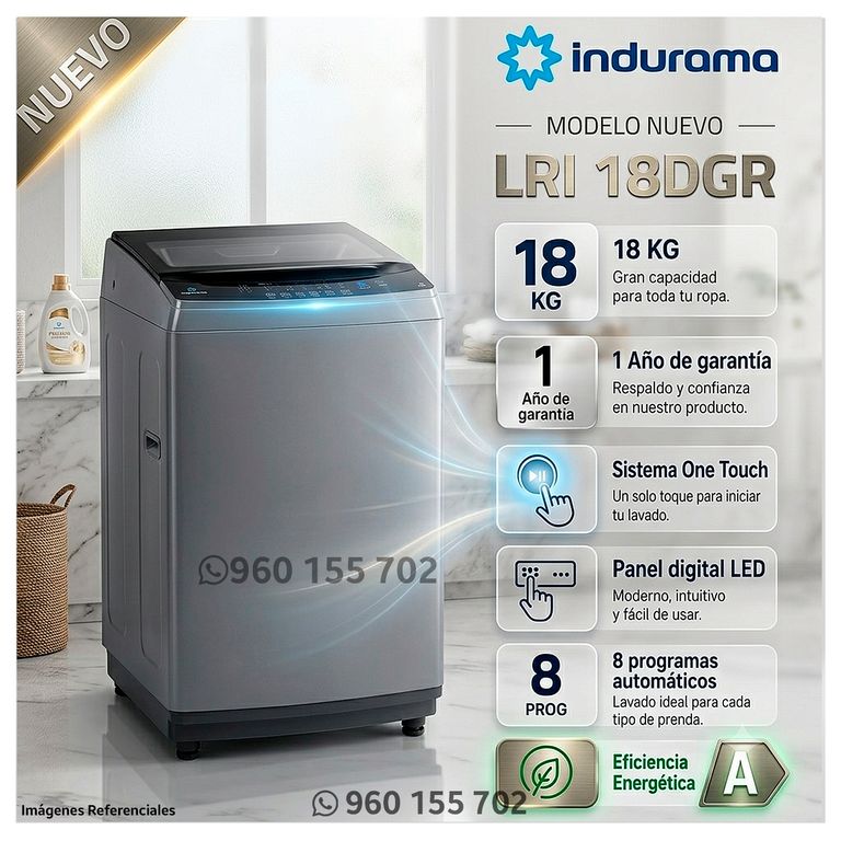 Lavadora Automatica 18KG LRI-18DGR - Modelo Nuevo