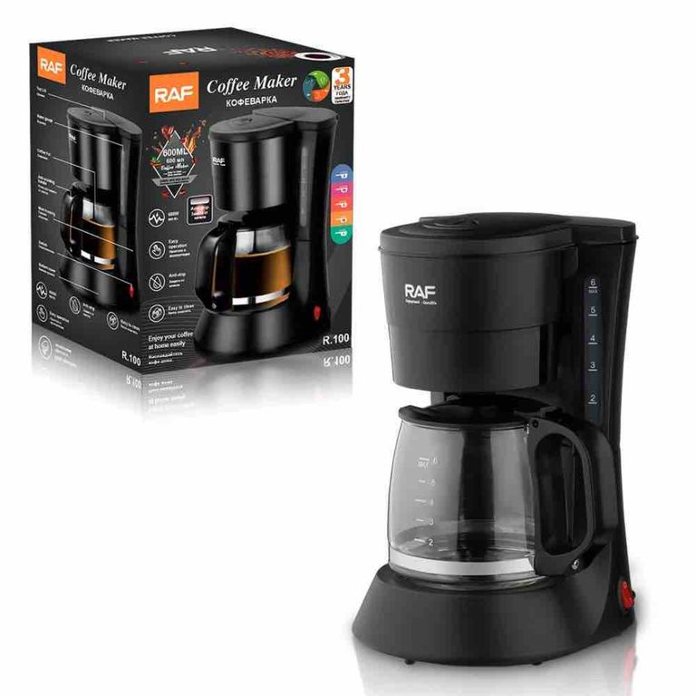 Cafetera Eléctrica de 600ml con Filtro y Jarra de Café RAF 600W