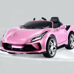 MIKINICE - Auto Eléctrico Infantil Ferrari Tributo 12V, Control Remoto, Llantas EVA y Bluetooth
