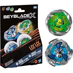 TAKARA TOMY - BEYBLADE X HACK VIKING 4-55O UX VS CIRCLE GHOST 4-60LR UX