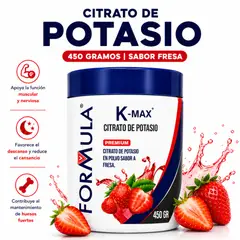 GENERICO - Citrato de Potasio K-MAX en Polvo 450g Sabor Fresa Premium Salud Cardiaca