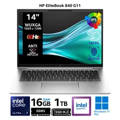HP - Laptop EliteBook 840 G11, 14" Táctil WUXGA IPS, Core Ultra 7 155U, RAM 16GB, SSD 1TB, Win 11