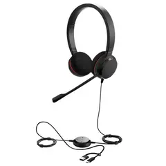 JABRA - Doble auriculares de reducción de ruido de cabeza Black evolve 20 MS