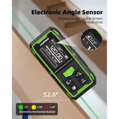 HUEPAR - BLM-100G-BT - Distanciómetro Láser Verde 200m con Inclinómetro Bluetooth - Recargable Tipo C