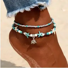 GENERICO - Pulsera De 2 Capas para tobillo - Joyería Tobillera De Verano