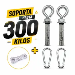 HAMACAS LIZARASO - Sujetador Perno Armella para Hamaca 300 kg - Kit para Pared y Techo