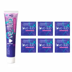 GENERICO - Kit de Lubricante de 120g y 6 lubricantes en sachet Love Lub sin alcohol
