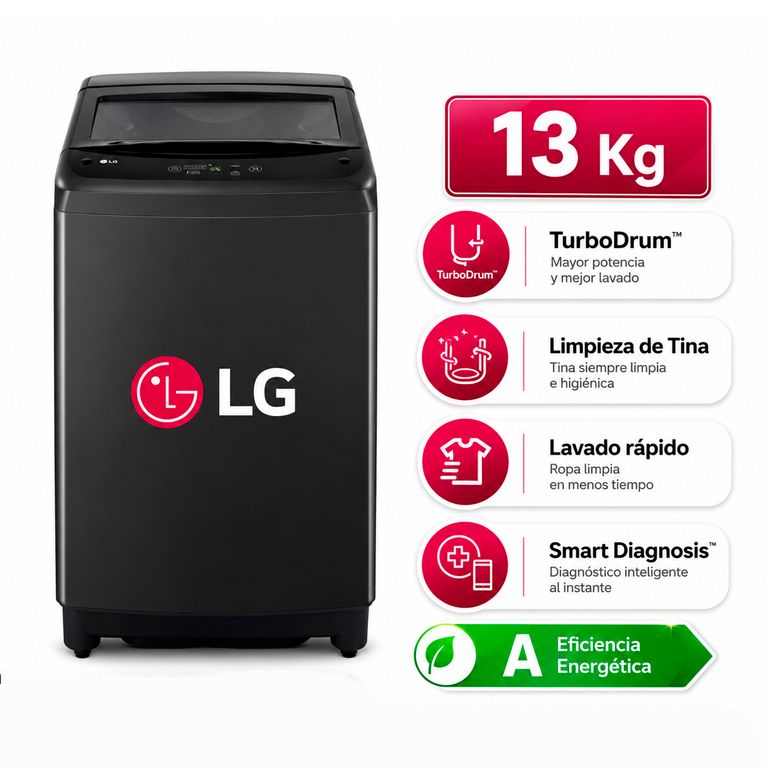 Lavadora Automática WT13OBVTB 13Kg Carga Superior Negro