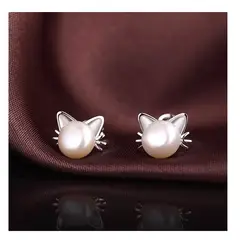 GENERICO - ARETES PARA MUJER - PERLAS CARITA DE GATO