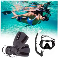 GENERICO - SET COMPLETO BUCEO SNORKEL- GAFAS -ALETAS TALLA ML -XL ADULTOS