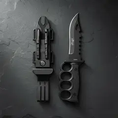 S/M - Cuchillo Táctico Militar De Acero Con Estuche