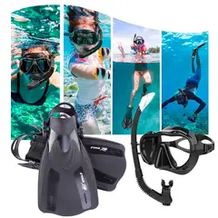GENERICO - JUEGO COMPLETO BUCEO SNORKEL- GAFAS -ALETAS TALLA ML -XL ADULTOS