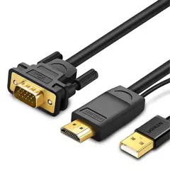 UGREEN - Cable HDMI a VGA MM101 1.5m Full HD 1080p para Monitor Proyector PC y Laptop